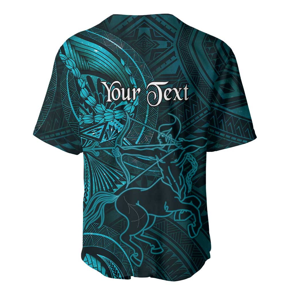 Personalised Polynesia Zodiac Sagittarius Baseball Jersey Galaxy Polynesian Pattern Chest Tattoo Style LT14 - Polynesian Pride