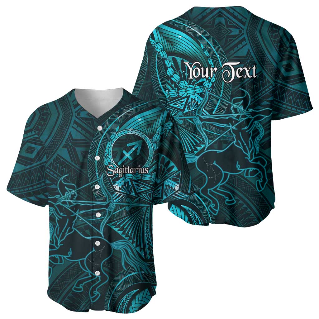 Personalised Polynesia Zodiac Sagittarius Baseball Jersey Galaxy Polynesian Pattern Chest Tattoo Style LT14 - Polynesian Pride