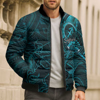 Personalised Polynesia Zodiac Sagittarius Bomber Puffer Jacket Galaxy Polynesian Pattern Chest Tattoo Style LT14 - Polynesian Pride