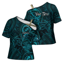 Personalised Polynesia Zodiac Sagittarius Cross Shoulder Shirt Galaxy Polynesian Pattern Chest Tattoo Style LT14 - Polynesian Pride