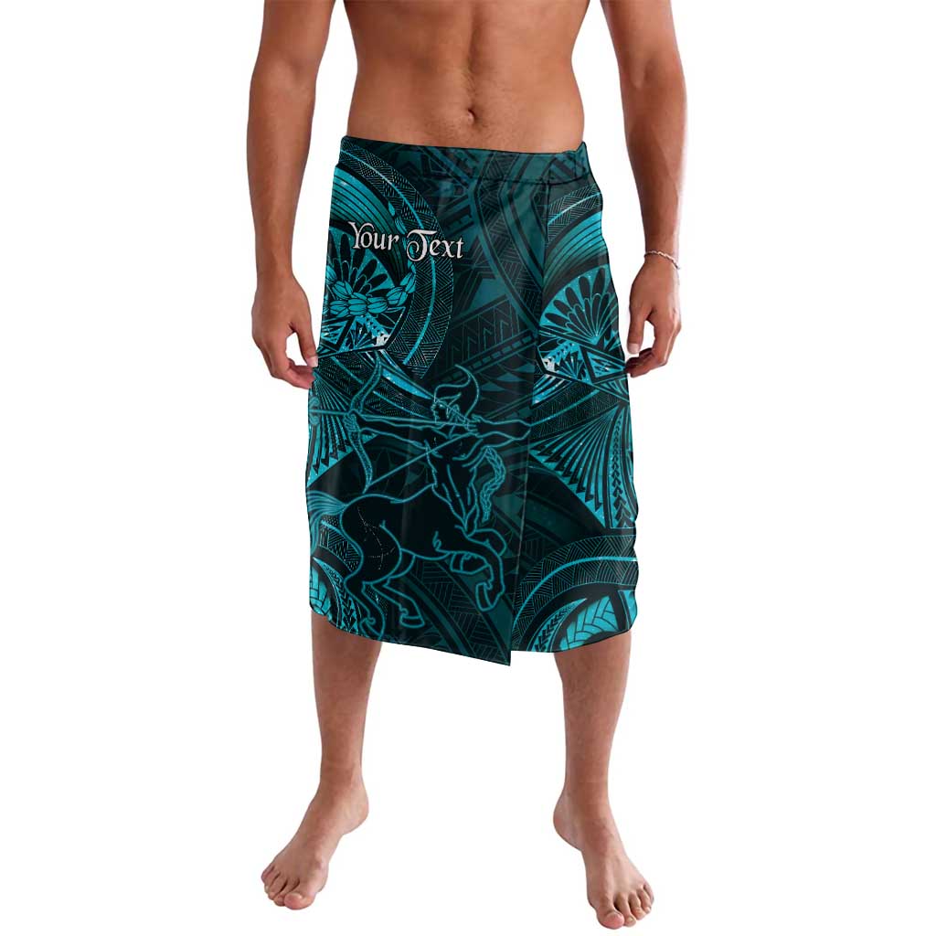 Personalised Polynesia Zodiac Sagittarius Lavalava Galaxy Polynesian Pattern Chest Tattoo Style LT14 Cyan - Polynesian Pride