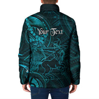 Personalised Polynesia Zodiac Sagittarius Padded Jacket Galaxy Polynesian Pattern Chest Tattoo Style LT14 - Polynesian Pride