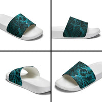 Personalised Polynesia Zodiac Sagittarius Slide Sandals Galaxy Polynesian Pattern Chest Tattoo Style LT14 - Polynesian Pride