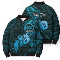 Personalised Polynesia Zodiac Aquarius Bomber Puffer Jacket Galaxy Polynesian Pattern Chest Tattoo Style LT14 - Polynesian Pride
