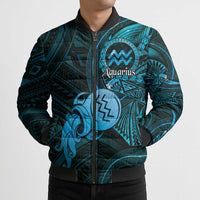 Personalised Polynesia Zodiac Aquarius Bomber Puffer Jacket Galaxy Polynesian Pattern Chest Tattoo Style LT14 - Polynesian Pride