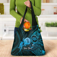 Personalised Polynesia Zodiac Aquarius Grocery Bag Galaxy Polynesian Pattern Chest Tattoo Style LT14 - Polynesian Pride