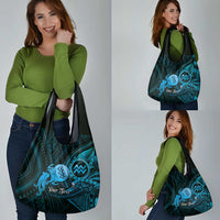 Personalised Polynesia Zodiac Aquarius Grocery Bag Galaxy Polynesian Pattern Chest Tattoo Style LT14 - Polynesian Pride
