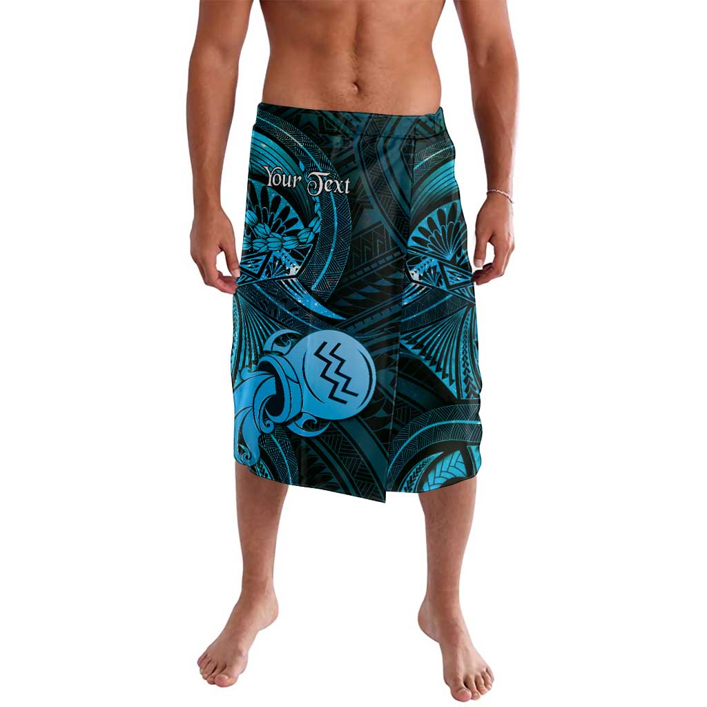 Personalised Polynesia Zodiac Aquarius Lavalava Galaxy Polynesian Pattern Chest Tattoo Style LT14 Blue - Polynesian Pride