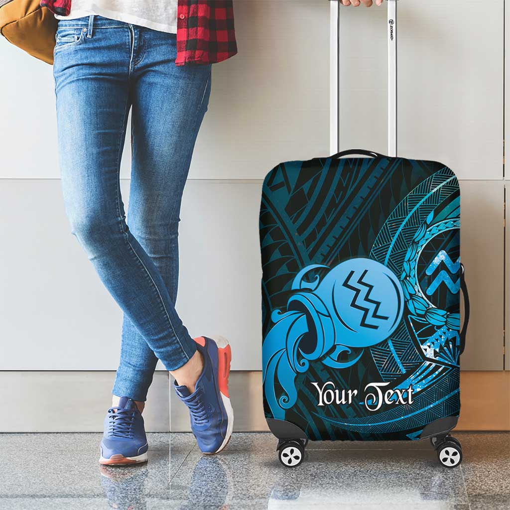 Personalised Polynesia Zodiac Aquarius Luggage Cover Galaxy Polynesian Pattern Chest Tattoo Style LT14 - Polynesian Pride