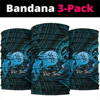 Personalised Polynesia Zodiac Aquarius Neck Gaiter Galaxy Polynesian Pattern Chest Tattoo Style LT14 package One Size: 25*50cm Blue - Polynesian Pride
