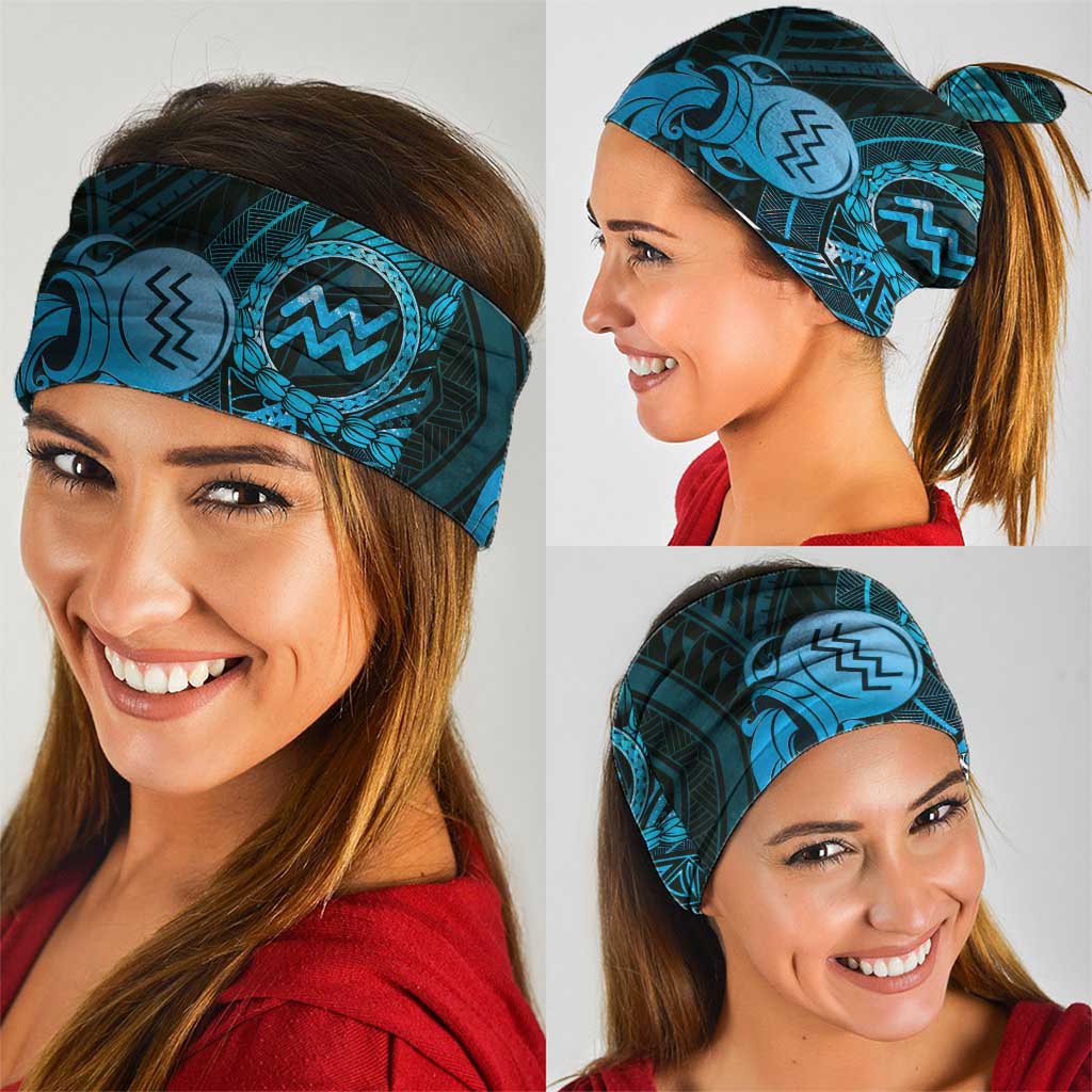 Personalised Polynesia Zodiac Aquarius Neck Gaiter Galaxy Polynesian Pattern Chest Tattoo Style LT14 - Polynesian Pride