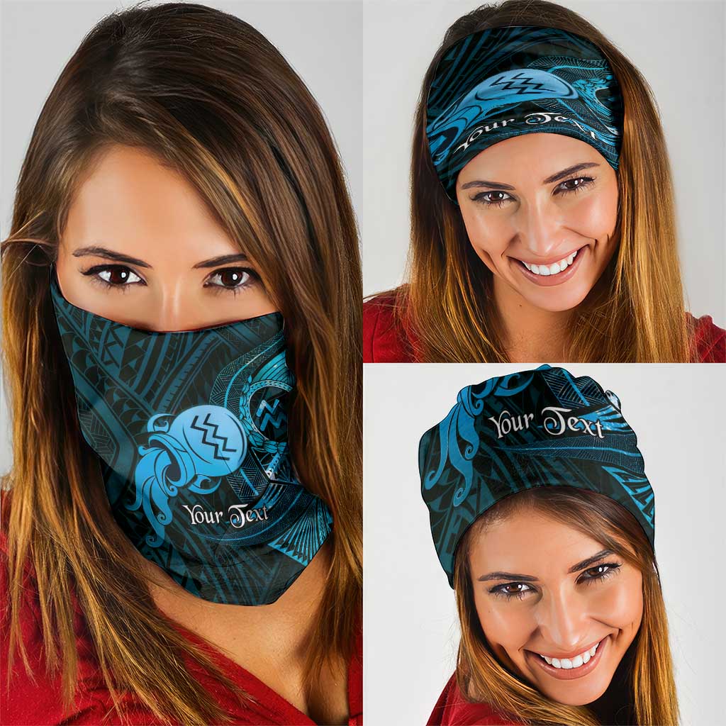 Personalised Polynesia Zodiac Aquarius Neck Gaiter Galaxy Polynesian Pattern Chest Tattoo Style LT14 - Polynesian Pride