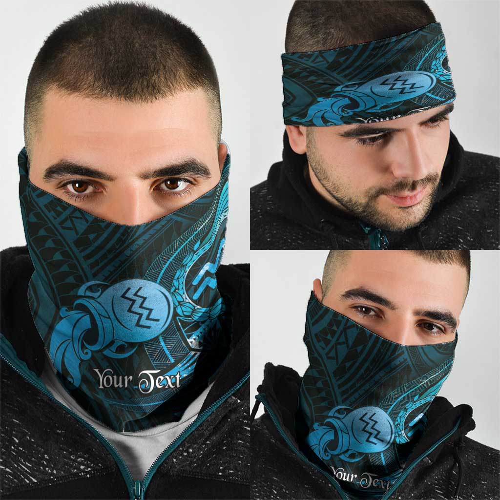 Personalised Polynesia Zodiac Aquarius Neck Gaiter Galaxy Polynesian Pattern Chest Tattoo Style LT14 - Polynesian Pride