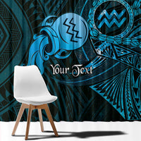Personalised Polynesia Zodiac Aquarius Window Curtain Galaxy Polynesian Pattern Chest Tattoo Style LT14 - Polynesian Pride