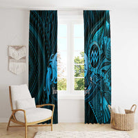 Personalised Polynesia Zodiac Aquarius Window Curtain Galaxy Polynesian Pattern Chest Tattoo Style LT14 - Polynesian Pride