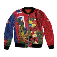 Hawaii And Tonga Bomber Jacket Shark Tattoo With Tongan Coat Of Arms LT14 Unisex Red - Polynesian Pride