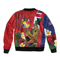 Hawaii And Tonga Bomber Jacket Shark Tattoo With Tongan Coat Of Arms LT14 - Polynesian Pride