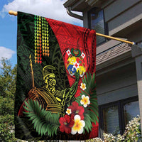 Hawaii And Tonga Garden Flag King Kamehameha Tribal Ngatu Pattern LT14 - Polynesian Pride