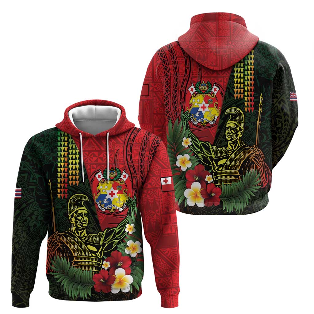 Hawaii And Tonga Hoodie King Kamehameha Tribal Ngatu Pattern LT14 - Polynesian Pride