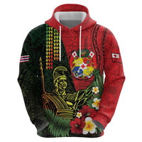 Hawaii And Tonga Hoodie King Kamehameha Tribal Ngatu Pattern LT14 - Polynesian Pride