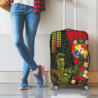 Hawaii And Tonga Luggage Cover King Kamehameha Tribal Ngatu Pattern LT14 - Polynesian Pride