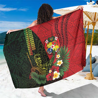 Hawaii And Tonga Sarong King Kamehameha Tribal Ngatu Pattern LT14 One Size 44 x 66 inches Red - Polynesian Pride