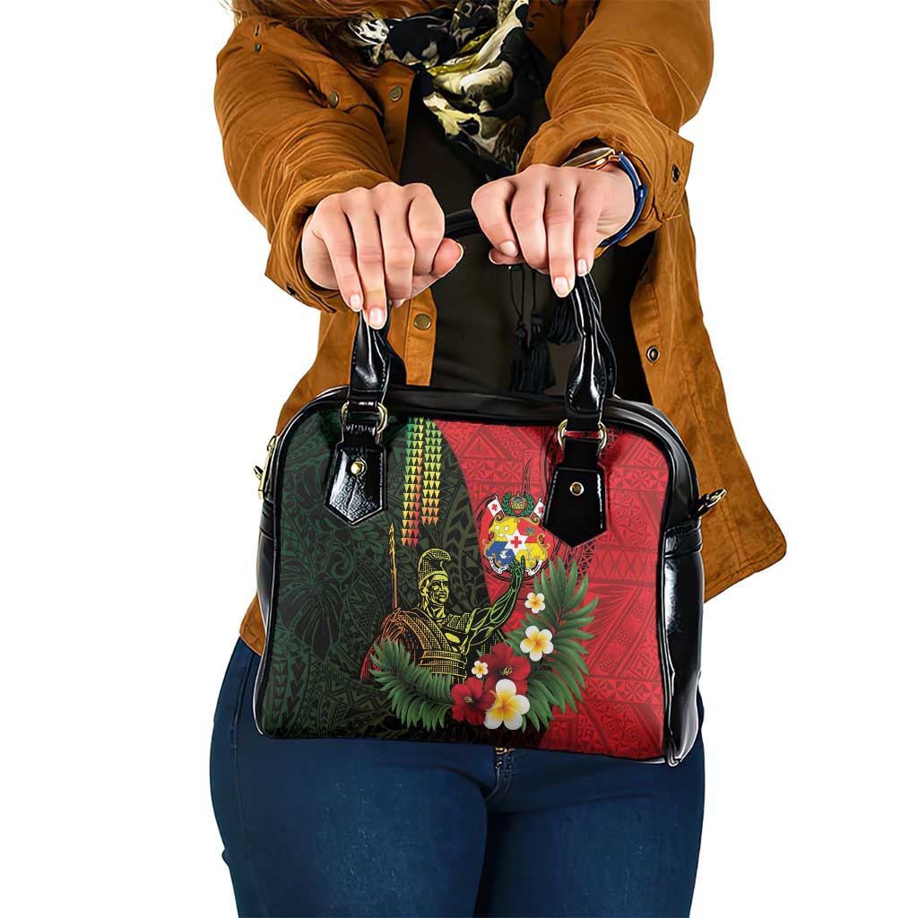 Hawaii And Tonga Shoulder Handbag King Kamehameha Tribal Ngatu Pattern LT14 One Size Red - Polynesian Pride