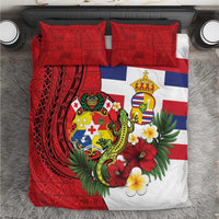Hawaii And Tonga Bedding Set King Kalakaua Tribal Gecko Tongan Ngatu LT14 Red - Polynesian Pride