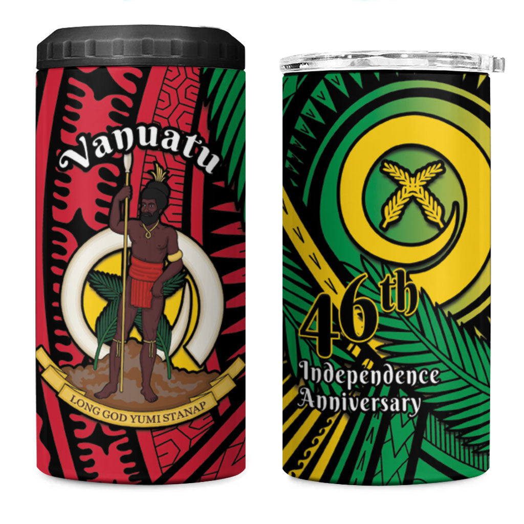 Halo Vanuatu 4 in 1 Can Cooler Tumbler Happy 46th Independence Anniversary LT14 One Size: 16 oz Black - Polynesian Pride