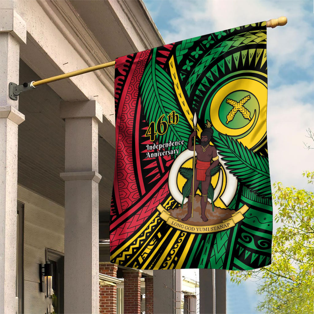 Halo Vanuatu Garden Flag Happy 46th Independence Anniversary LT14 House Flag Black - Polynesian Pride