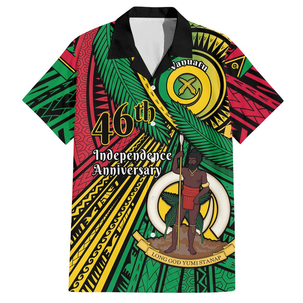 Halo Vanuatu Hawaiian Shirt Happy 46th Independence Anniversary LT14 Black - Polynesian Pride