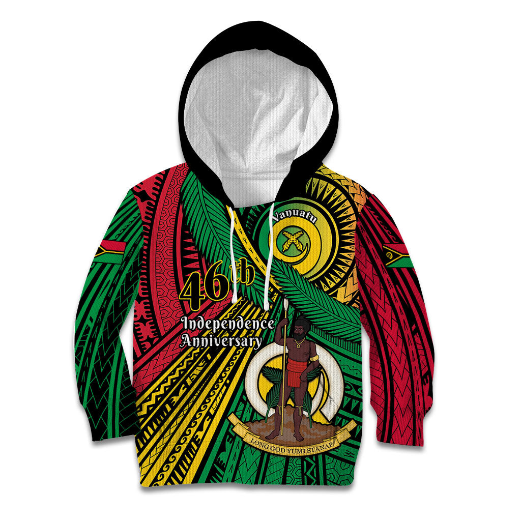 Halo Vanuatu Kid Hoodie Happy 46th Independence Anniversary LT14 Hoodie Black - Polynesian Pride