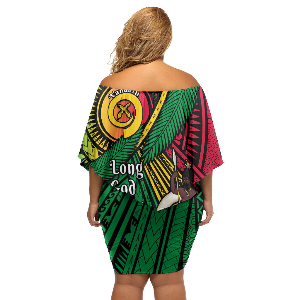 Halo Vanuatu Off Shoulder Short Dress Happy 46th Independence Anniversary LT14 - Polynesian Pride