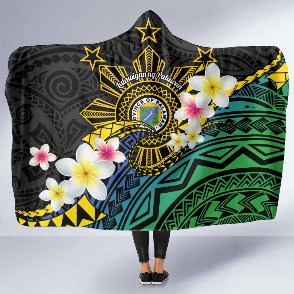 Lalawigan ng Palawan Hooded Blanket Philippines Province Land of Promise LT14 One Size Black - Polynesian Pride