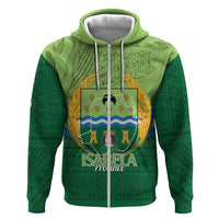 Isabela Philippines Hoodie Queen Province Of The North LT14 Zip Hoodie Green - Polynesian Pride