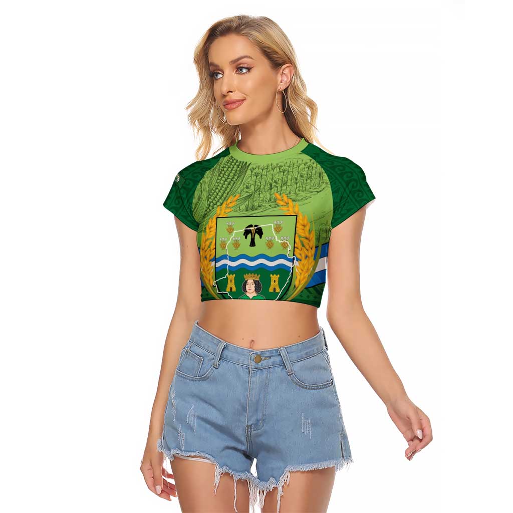 Isabela Philippines Raglan Cropped T Shirt Queen Province Of The North LT14 Female Green - Polynesian Pride