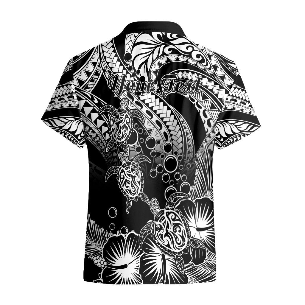 Personalised Polynesian Hawaiian Shirt Tribal Honu Turtle with Hibiscus White Version LT14 - Polynesian Pride