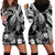 Personalised Polynesian Hoodie Dress Tribal Honu Turtle with Hibiscus White Version LT14 - Polynesian Pride