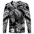 Personalised Polynesian Long Sleeve Shirt Tribal Honu Turtle with Hibiscus White Version LT14 - Polynesian Pride