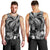 Personalised Polynesian Men Tank Top Tribal Honu Turtle with Hibiscus White Version LT14 - Polynesian Pride