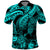 Custom Polynesian Polo Shirt Tribal Honu Turtle with Hibiscus Turquoise Version LT14 Turquoise - Polynesian Pride