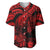 Personalised Polynesian Baseball Jersey Tribal Honu Turtle with Hibiscus Red Version LT14 Red - Polynesian Pride