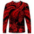 Personalised Polynesian Long Sleeve Shirt Tribal Honu Turtle with Hibiscus Red Version LT14 Unisex Red - Polynesian Pride