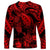 Personalised Polynesian Long Sleeve Shirt Tribal Honu Turtle with Hibiscus Red Version LT14 - Polynesian Pride