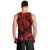 Personalised Polynesian Men Tank Top Tribal Honu Turtle with Hibiscus Red Version LT14 - Polynesian Pride