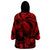 Personalised Polynesian Wearable Blanket Hoodie Tribal Honu Turtle with Hibiscus Red Version LT14 - Polynesian Pride