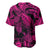 Personalised Polynesian Baseball Jersey Tribal Honu Turtle with Hibiscus Pink Version LT14 - Polynesian Pride