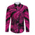 Personalised Polynesian Long Sleeve Button Shirt Tribal Honu Turtle with Hibiscus Pink Version LT14 Unisex Pink - Polynesian Pride