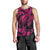 Personalised Polynesian Men Tank Top Tribal Honu Turtle with Hibiscus Pink Version LT14 - Polynesian Pride