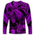 Personalised Polynesian Long Sleeve Shirt Tribal Honu Turtle with Hibiscus Purple Version LT14 - Polynesian Pride